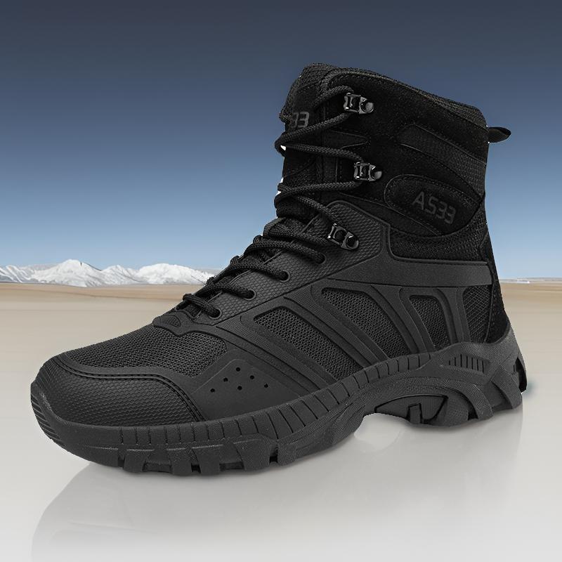 Ventas directas de fábrica de botas tácticas de hombre de gran tamaño para caminar al aire libre zapatos de entrenamiento resistentes al desgaste botas de combate al aire libre de ayuda media transfronteriza hombres