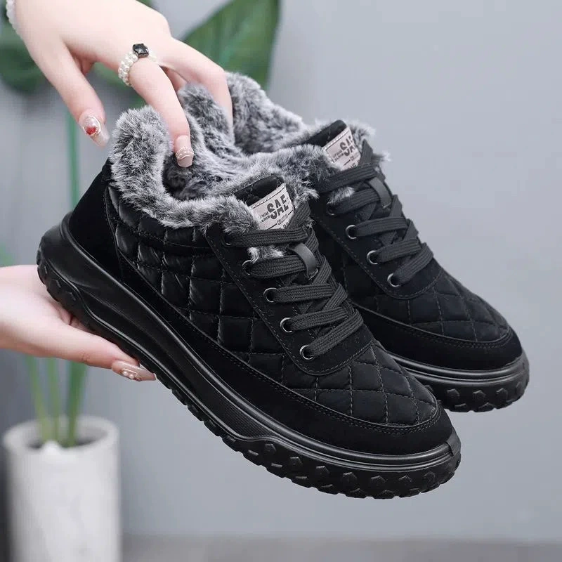 Женская обувь из полиуретана, Ультралегкая подошва, зимние хлопковые сапоги, хлопчатобумажная и утолщенная теплая и удобная хлопчатобумажная обувь оптом, женская обувь