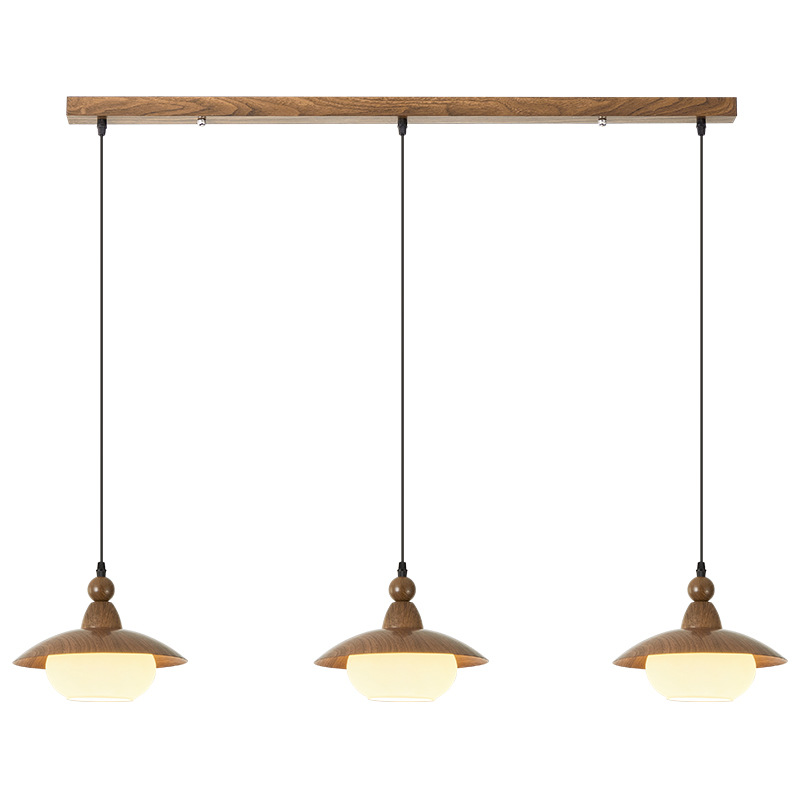 Lámpara del restaurante de tres extremos platillos voladores 2026 nueva mesa de comedor de estilo retro francés de nuez Zhongshan lámparas 713L