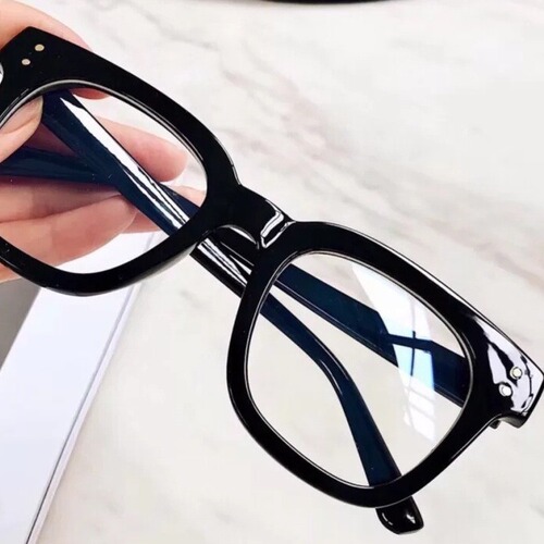  Internet celebrity Sydney's same style without makeup and versatile large frame plain mirrors for women black frame glasses on behalf of