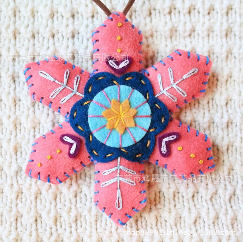 跨境Christmas Snowflake Felt Ornament Kit圣诞雪花毡装饰套件|undefined