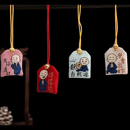 Lingyin Scenic Area Little Monk Imperial Guard Aromatherapy Sachet for Children, Wearable Necklace Sachet, Peace and Blessing Amulet, Wholesale