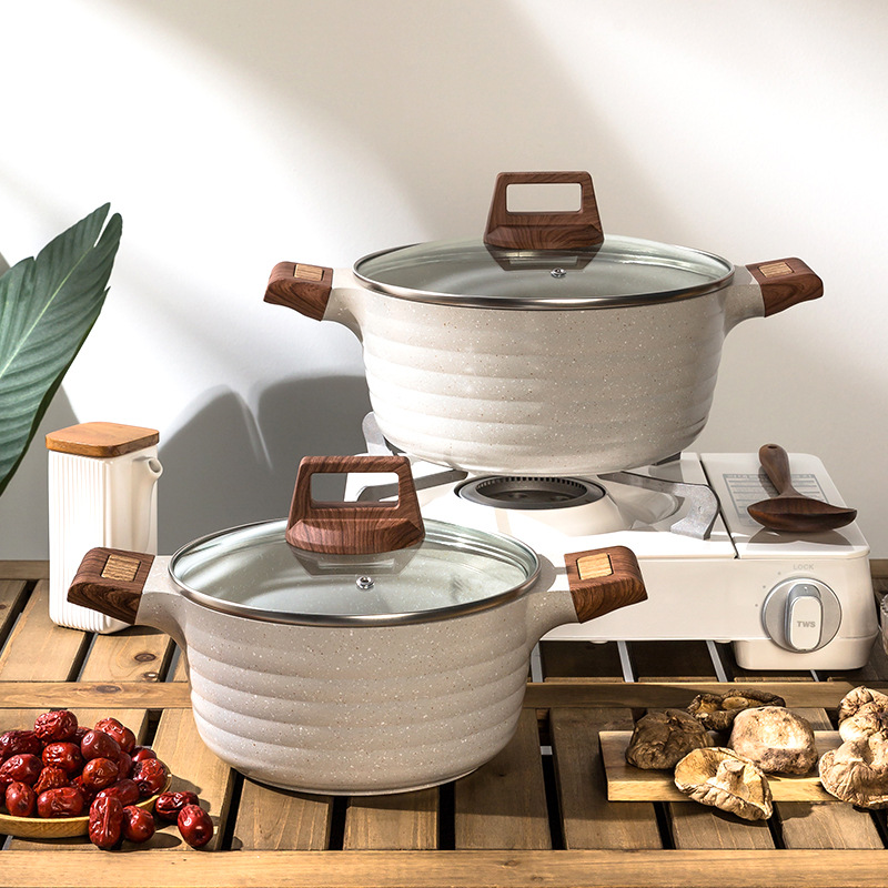 Die Casting Soup Pot Medical Stone Korean Soup Pot Household Non-stick Pot Universal Double-ear Stew Pot