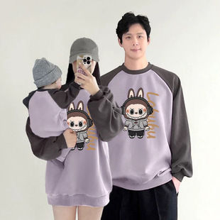 Labubu Cartoon Peripheral Sweatshirts, Family Wear, Casual and Fashionable Family Wear for Men and Women, Family Wear for a Family of Three and Four