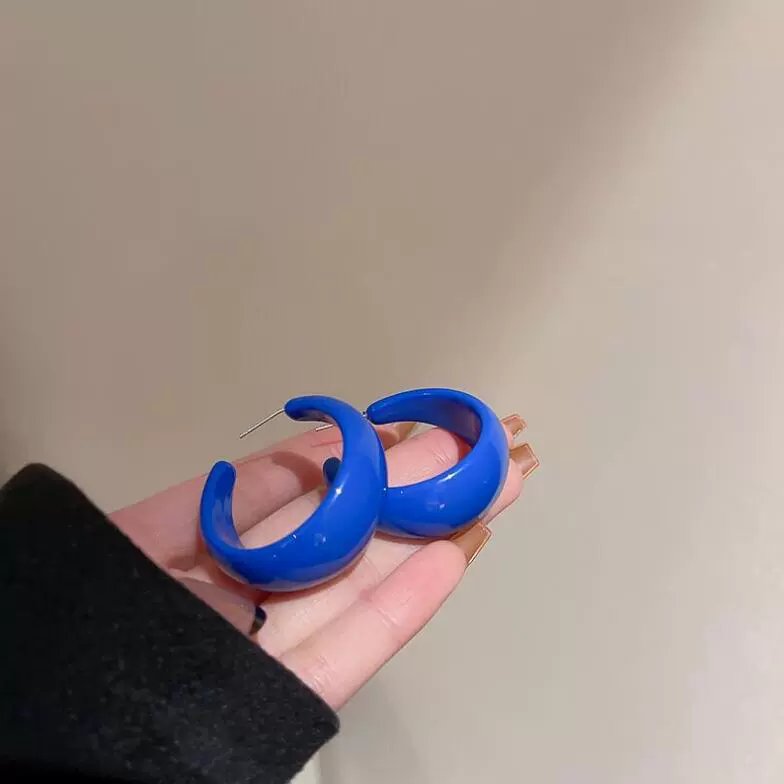 Деми‑сезонные серьги из акрила, гвоздики 925 пробы, 3.3 × 2.8 см, лёгкие 0.04 кг