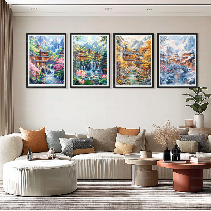 [Algodón importado] Mona Lisa real bordado cruzado primavera, verano, otoño, invierno pinturas decorativas simples bordadas a mano image 2
