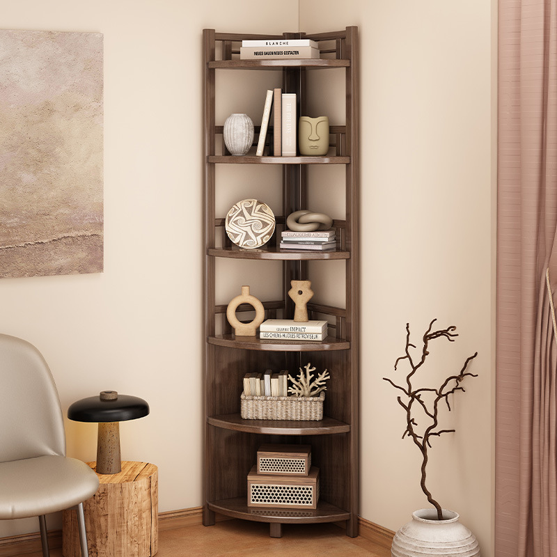 Estante de la esquina multi-capa triángulo estante de almacenamiento sala de estar piso pared lateral Gabinete de la cocina esquina trípode