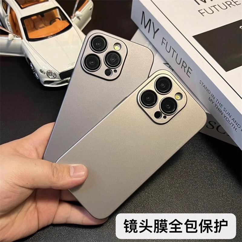For Apple 16promax mobile phone case matte iphone15 ultra-thin 14plus with lens film 13 hard pc