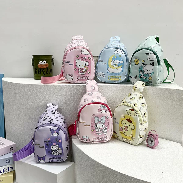 2024 New Children's Bag Ins Korean Spring and Summer Cartoon Chest Bag for Boys and Girls Lightweight Fashion Travel Crossbody Backpack