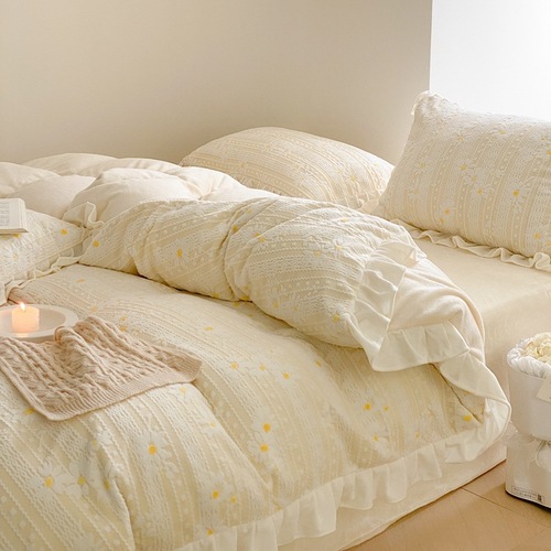 Mother and baby winter A-type bed four-piece set milk velvet coral velvet warm plus velvet thickened quilt cover wholesale flannel