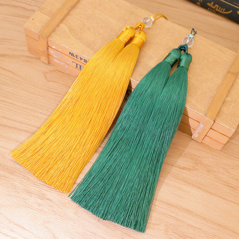 Large single color double tassel beads, double beard polyester silk tassels, car hanging pendants, bookmarks, fans and tassels wholesale