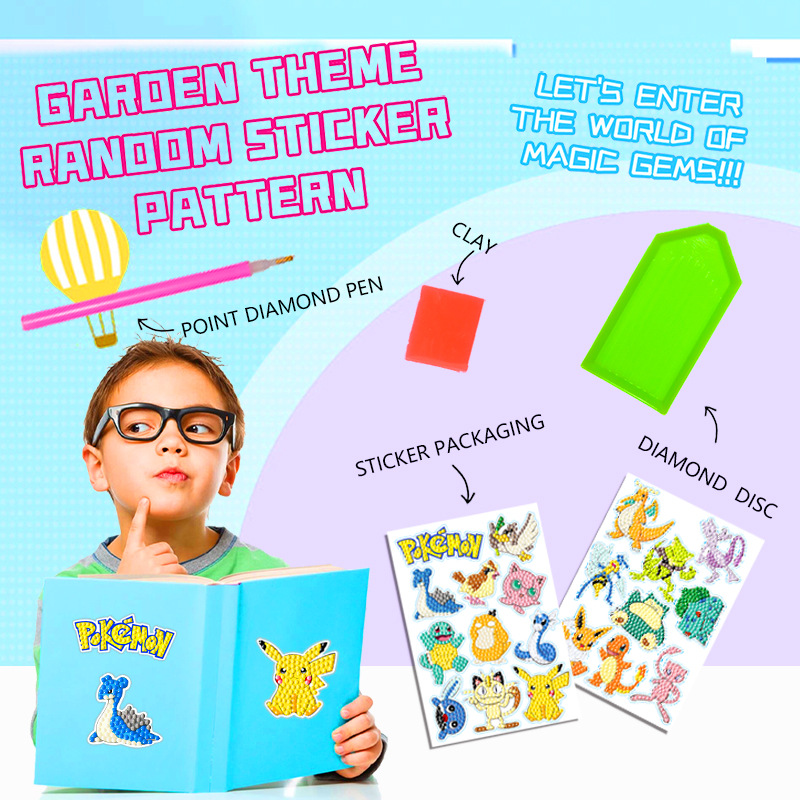 Mejor venta Elf magia bebé diamante pintura pegatinas gratis DIY pintura pegatinas de pared pegatinas de los niños pegatinas hechas a mano diamante redondo