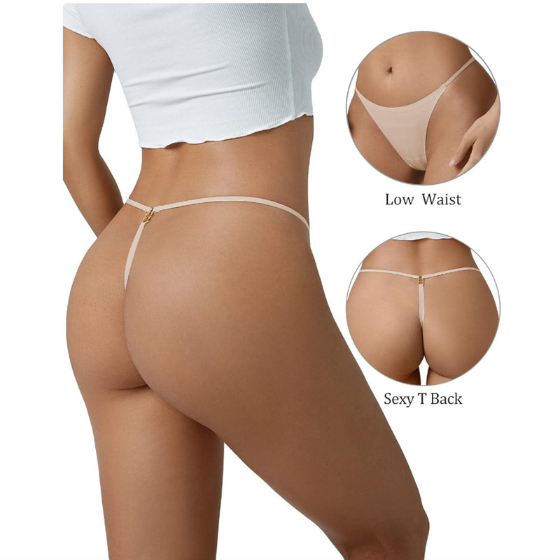 Cross-border Traceless Underwear Sexy Thin Belt Buckle T-pants Girls' Fitness Underwear One-piece Women's T-shaped Underwear