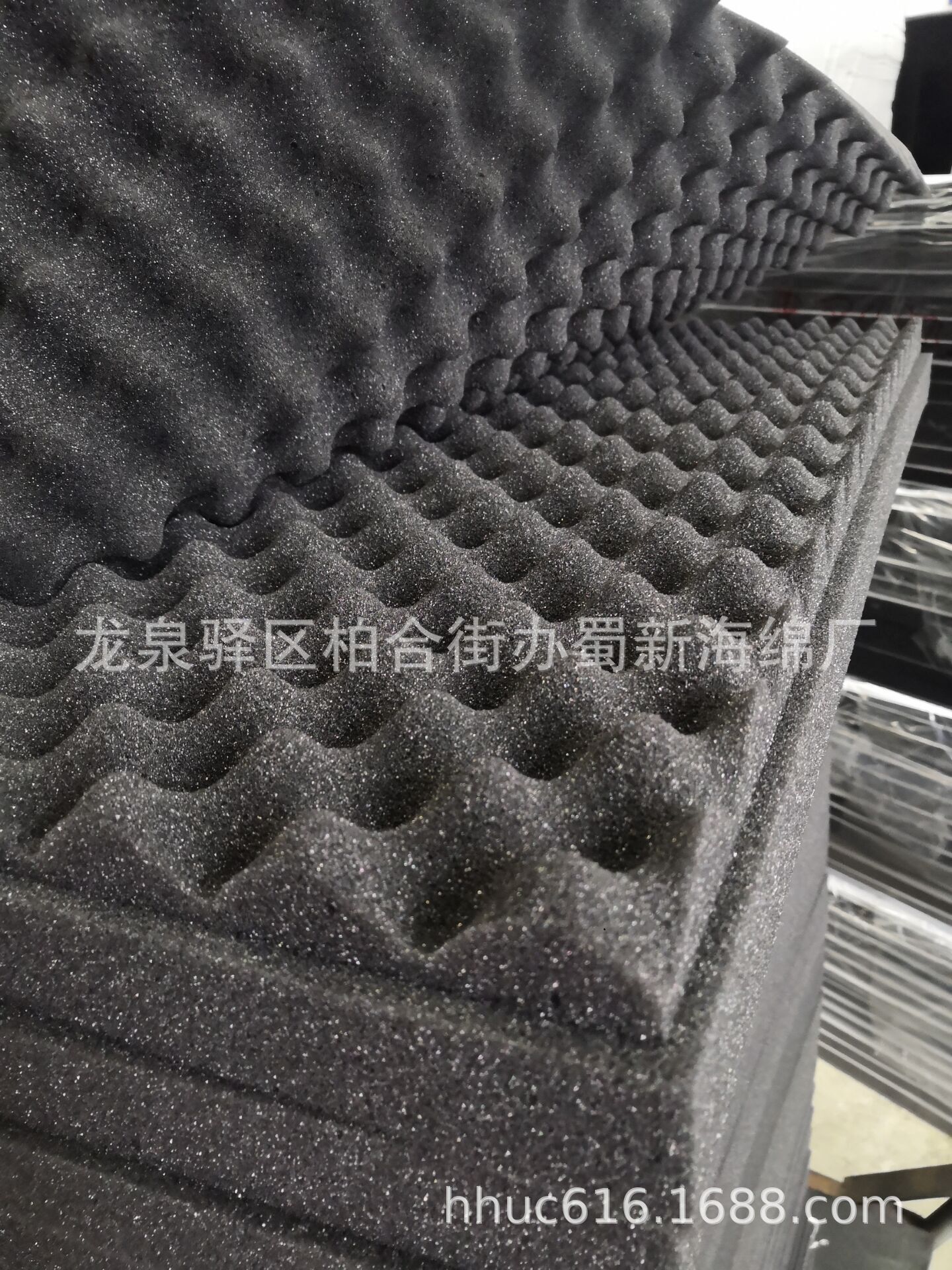 供应黑色聚氨酯波峰吸音海绵/演播厅消音降噪泡棉/电影院消声海绵