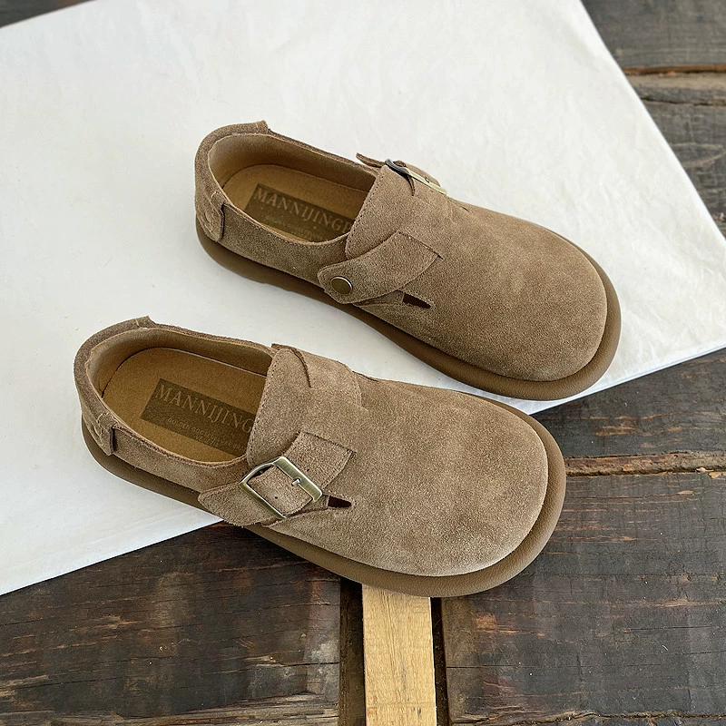 Кожаная новая обувь Birken весной 2025 года мягкая подошва мягкая поверхность удобная ленивая обувь матовая кожа уродливая милая обувь женская обувь