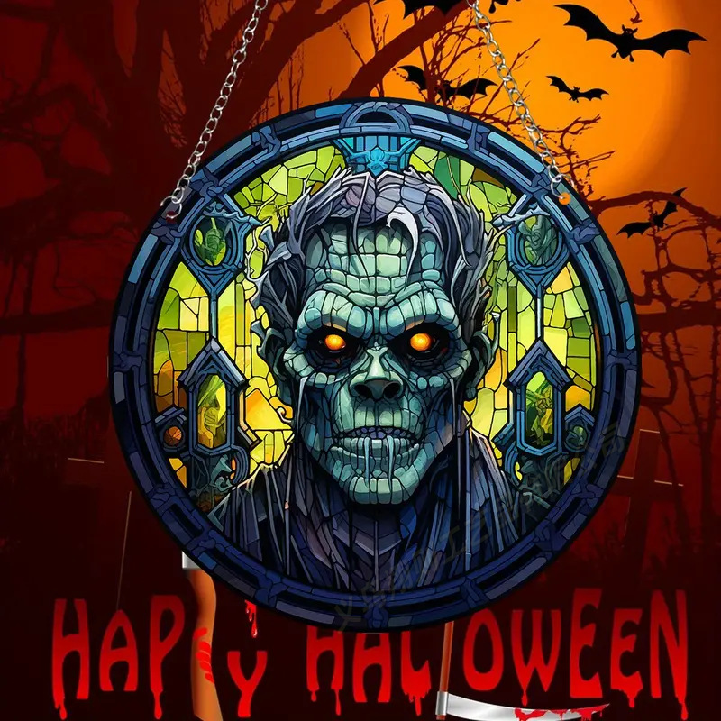 Transfronterizo serie de Halloween acrílico captador de sol artesanía decoración creativa colgante acrílico disco