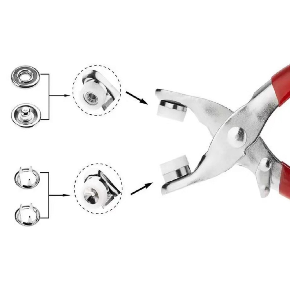 Hebilla de cinco garras traje hebilla oculta herramienta de instalación de hebilla de uñas sin costuras color metal ropa de bebé invisible hebilla de madre e hijo