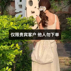 赵露思同款水溶蕾丝单肩包2025春夏新款韩系托特包大容量田园ins