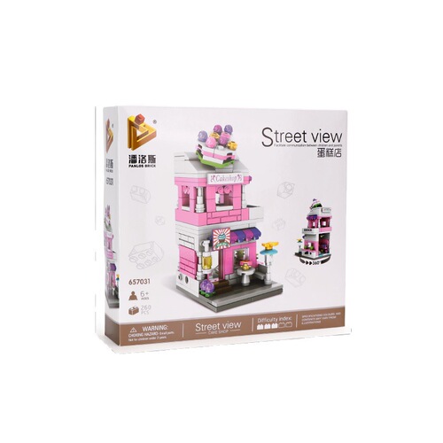 Penrose Building Blocks Girls City Street View Assembling Toy Compatible with Lego Small Particle Children's Educational Building Blocks Wholesale
