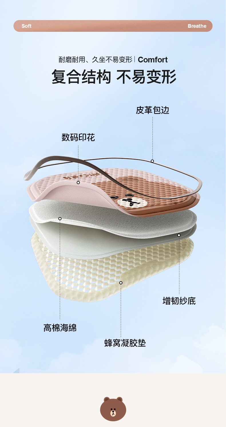 Car Seat Cushion, Summer Cool and Breathable, High-End Cooling Pad, Single-Piece Cushion for the Car, Universal for All Seasons, Honeycomb Gel Seat Cushion