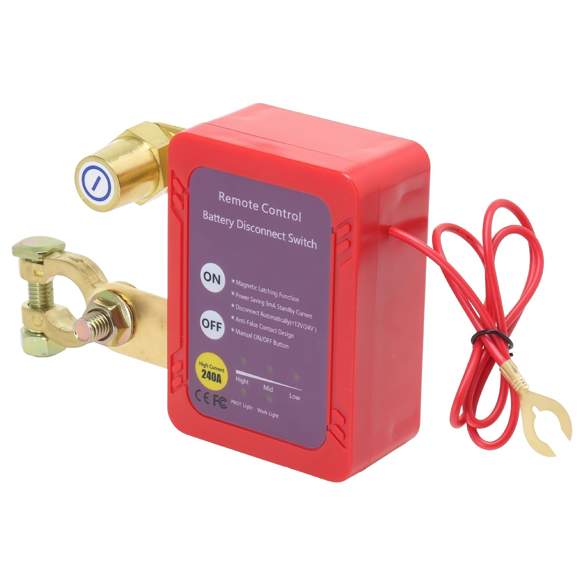 Car battery disconnector remote control manual integrated voltage digital display intelligent power-off switch 12V24V power switch
