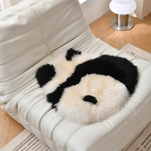 批发澳洲羊毛靠垫熊猫背影抱枕可爱床头毛绒靠垫沙发客厅靠枕ins