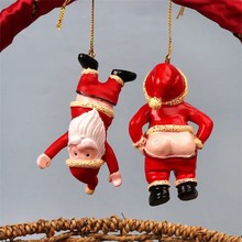 跨境新款圣诞节老人挂件圣诞树装饰橱窗布置礼物装饰品小圣诞氛围