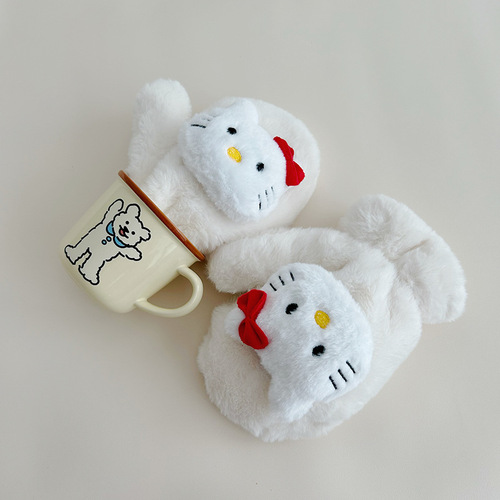 Cute cat plush gloves for women in winter  new versatile Korean style student furry scarf to keep warm in winter