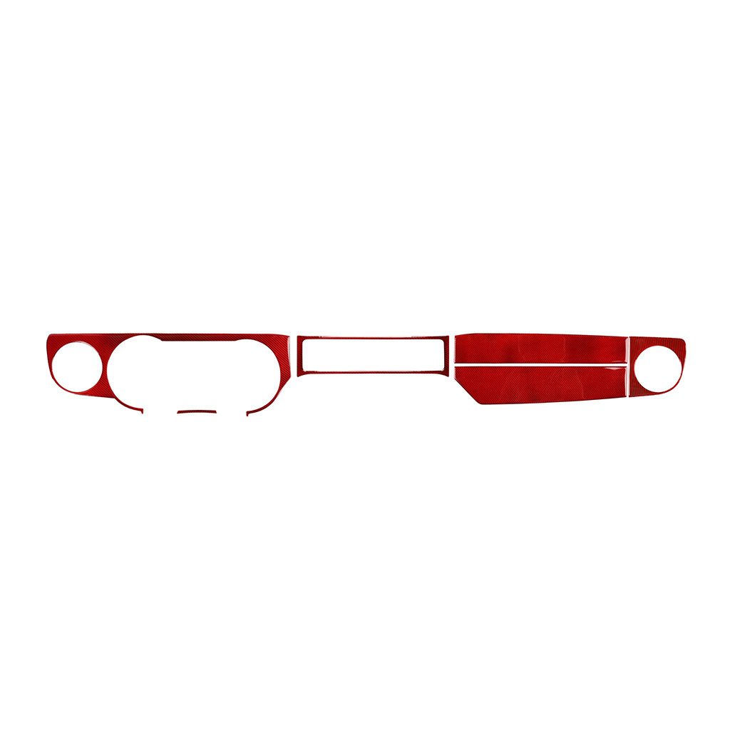 Suitable for 09-13 Ford Old Mustang Central Control Instrument 6 Pieces - Red Car Modified Interior Carbon Fiber Accessories
