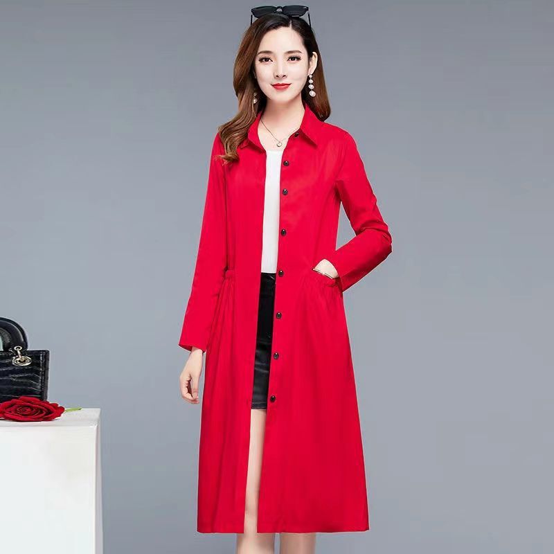 妈妈装风衣女中长款2025春装新款韩版修身中年女时尚薄款春秋外套|undefined