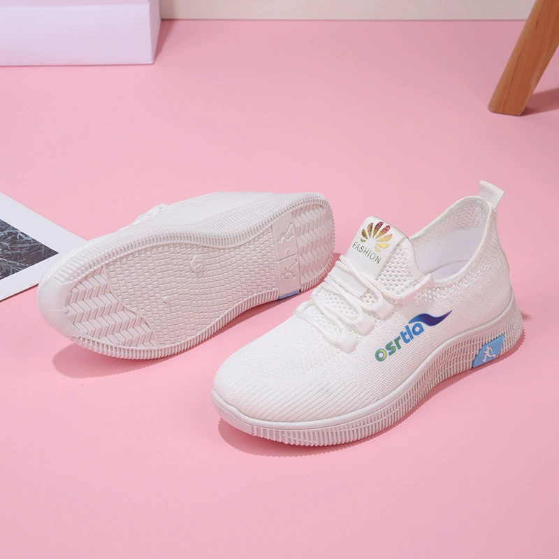 Кроссовки женские утолщенная мягкая подошва дышащая сетчатая обувь Тканевая обувь удобная обувь в Корейском стиле для студентов кроссовки Повседневная прогулочная обувь