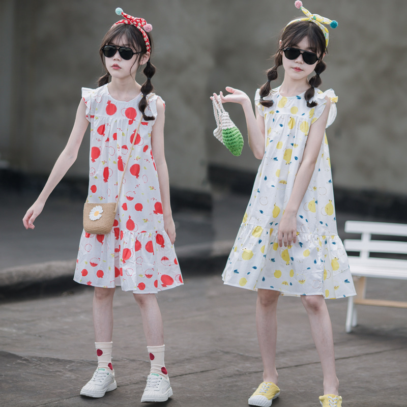 Vestido floral para niñas, novedad de verano 2024, vestido playero, estilo vacacional infantil, moderno, para niñas grandes