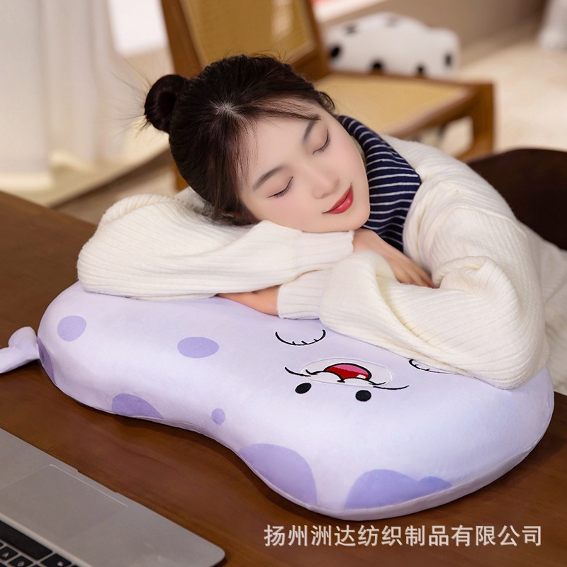 Círculo animado almohada de león marino almohada columna cervical almohada de protección del cuello para dormir almohada única para niños estudiantes dormitorio almohada núcleo