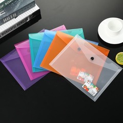 スポット卸売 a5/a4 カラー透明スナップファイルバッグ PP 防水オフィス情報ファイル契約ファイルバッグ