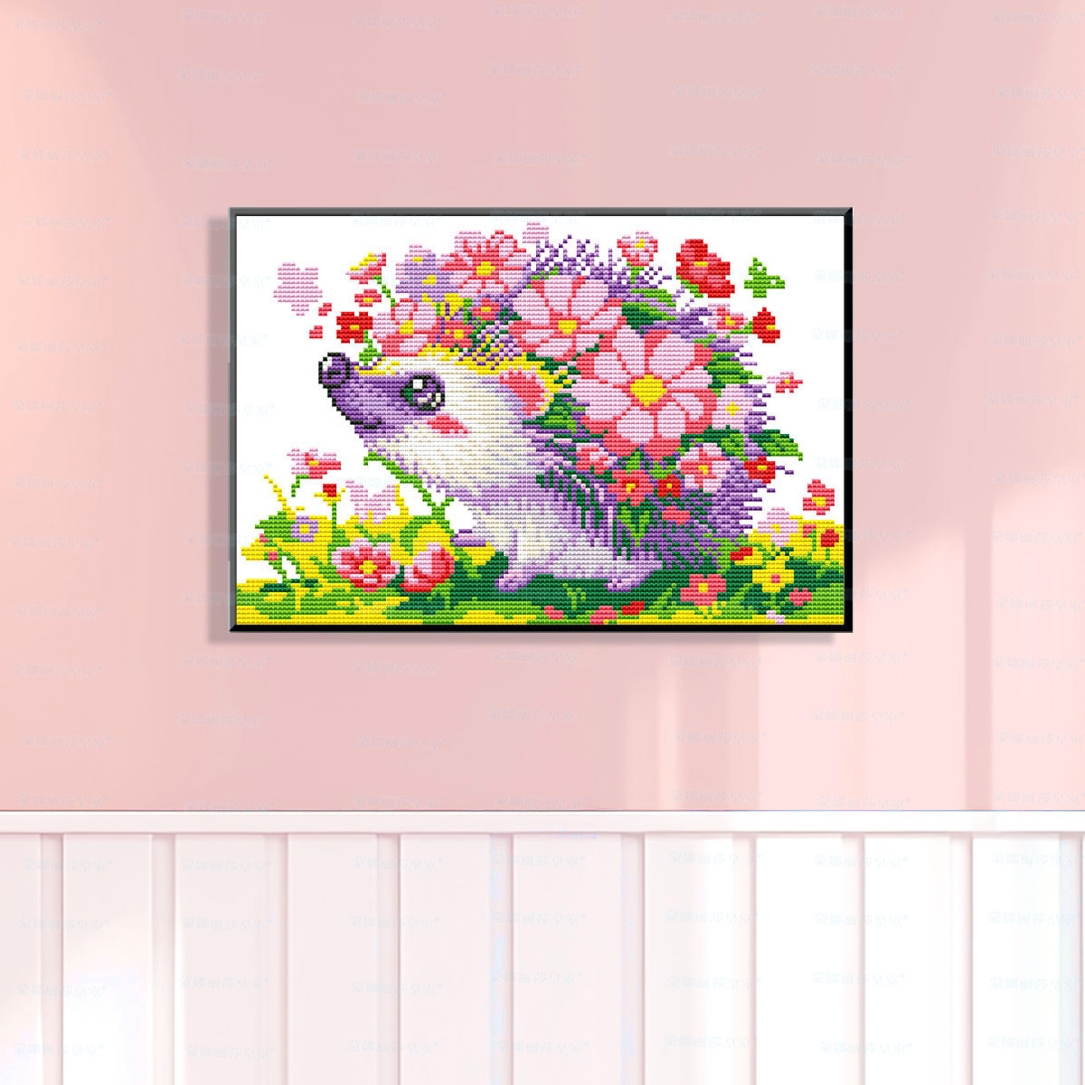 Mona Lisa real bordado cruzado flores erizo nuevo estilo minimalista piezas frescas lindas sala de estar bordado cruzado a mano image 3