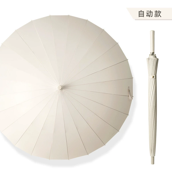 24-rib enlarged automatic model deep sycamore rice (fiber toughness umbrella ribs)