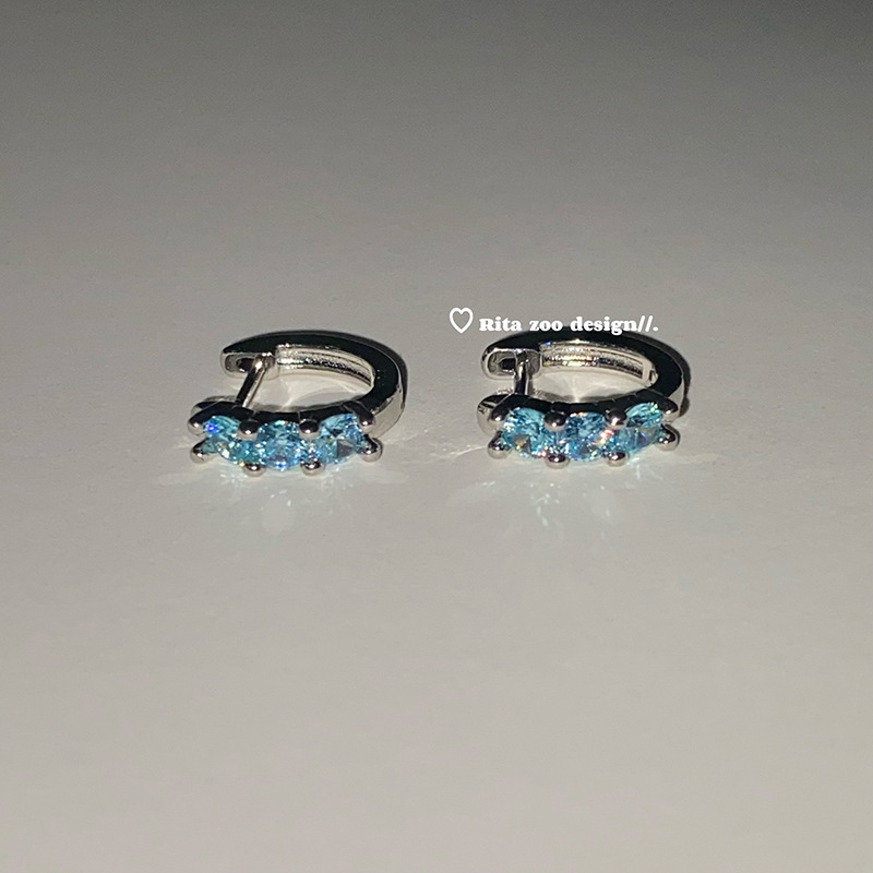 Sophisticated hoop earrings with zircon
