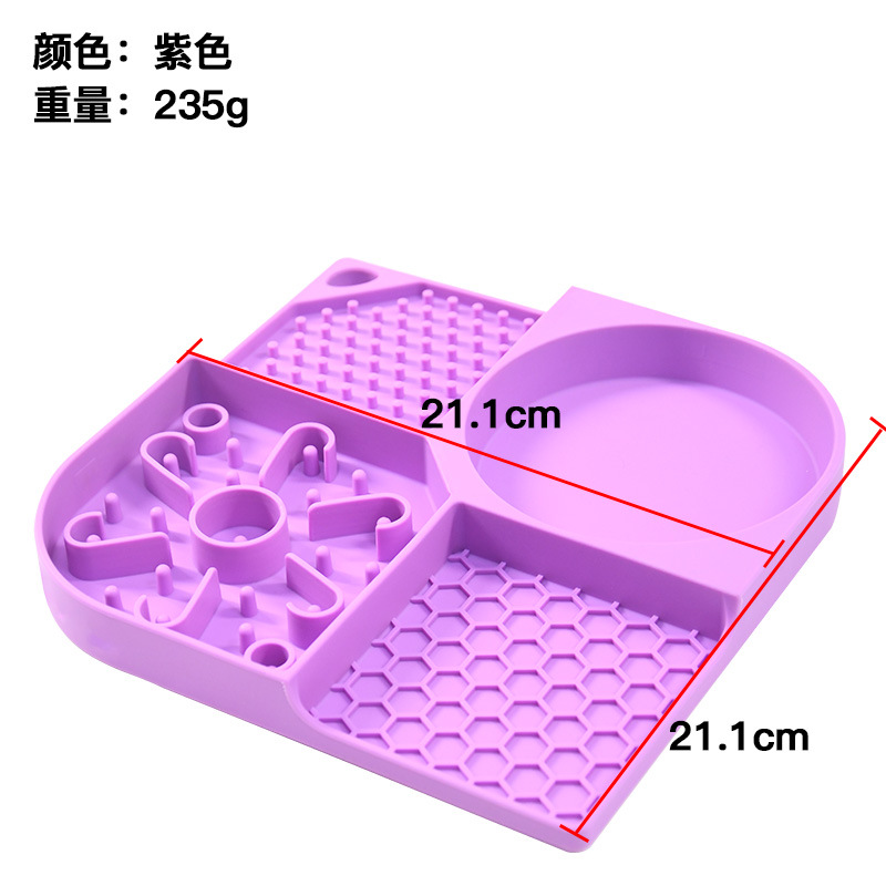 Los fabricantes transfronterizos Pet Bowl lamiendo estera gato tazón para mascotas vajilla mantel de silicona para mascotas tazón de comida lenta