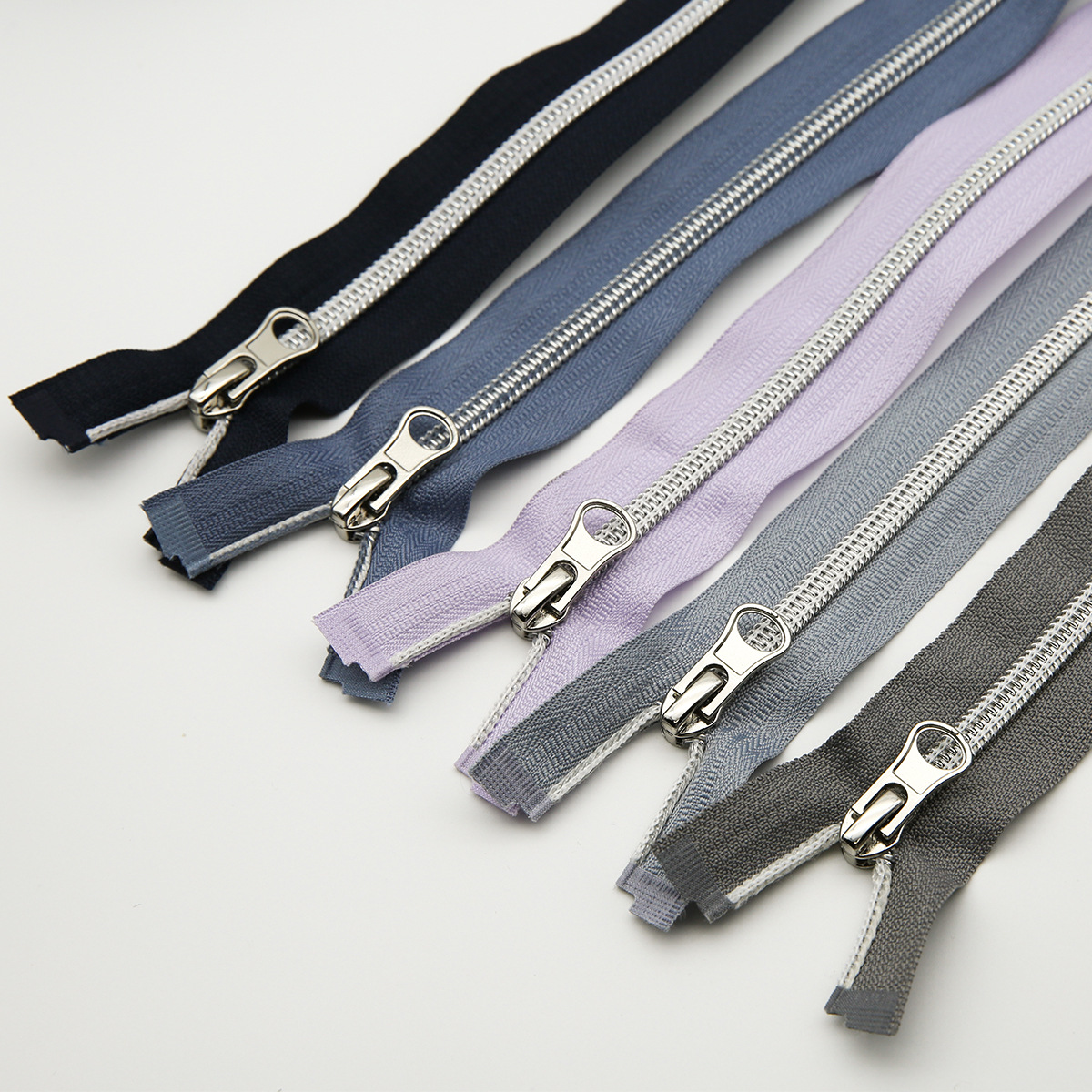 单开尾5号银齿尼龙拉链80cm服装辅料外套门襟特殊拉链配件拉锁