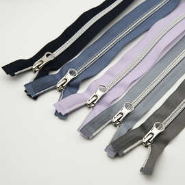 单开尾5号银齿尼龙拉链80cm服装辅料外套门襟特殊拉链配件拉锁