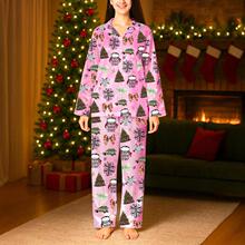 E 73535 Summer New Collar Bus Print Long Sleeve Set