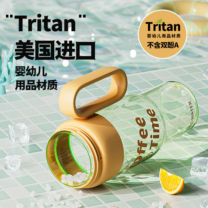 Taza de agua de gran capacidad de alto valor Taza de separación de té Taza de doble bebida de plástico resistente a altas temperaturas para estudiantes Taza de agua para trabajadores de oficina