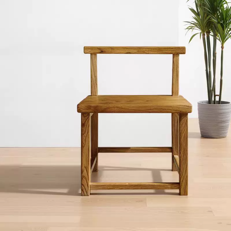 老榆木餐椅实木靠背椅子家用餐桌凳子办公室餐厅咖啡椅玄关换鞋凳