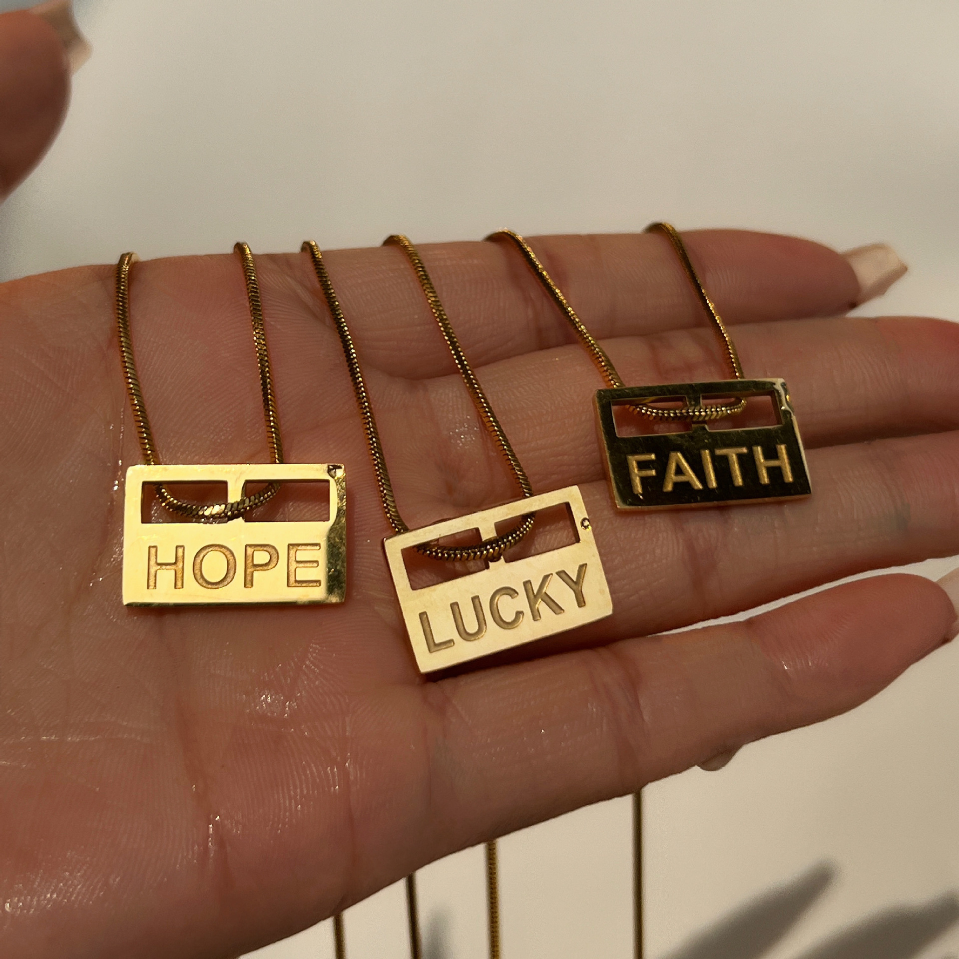 Simple Style Letter Titanium Steel Plating Necklace