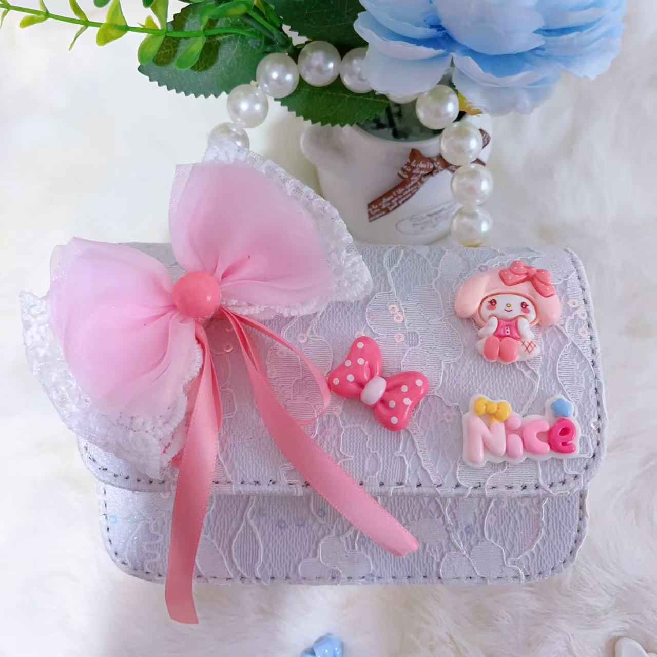 Bagos de hombro para niños primavera y verano frescos bolsos de perlas para niñas Aisha pequeña princesa bolsos de mochila de estilo extranjero