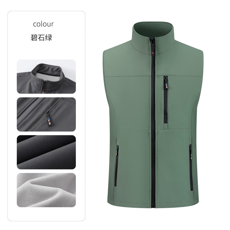 High-end a prueba de viento de bolsillo deportivo chaleco de hombro de golf al aire libre chaleco de herramientas de chaleco de hombre personalizado