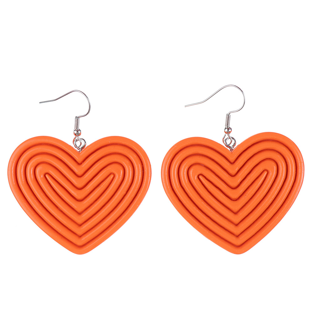 1 Pair Casual Simple Style Heart Shape Plastic Earrings display picture 4