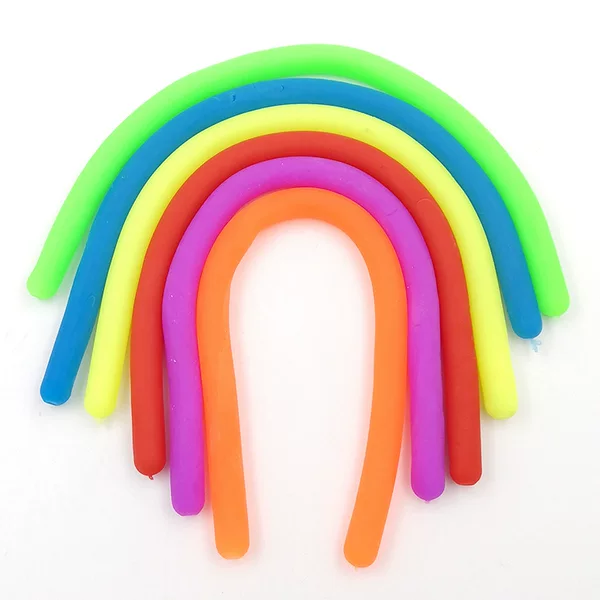 Cross-border explosive tpr soft glue color decompression noodles simulation elastic rope pull new strange decompression toys wholesale