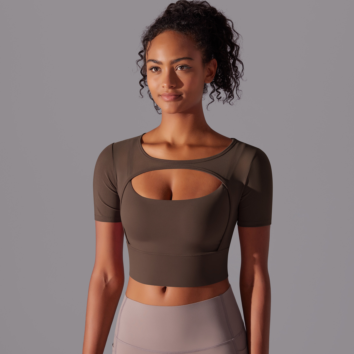 182g Weight Short Sleeve Sleeve Length Pullovers Placket Type Nylon, Spandex Fabric Type Short Top Length T-shirt Tops Type Yoga, Sports Occasion Round Neck Neckline Solid Color Pattern Women Gender Hollow Out Craft Fitness Sport Style Solid Color Nylon Spandex Round Neck Hollow Out Active Tops T-shirt 无
