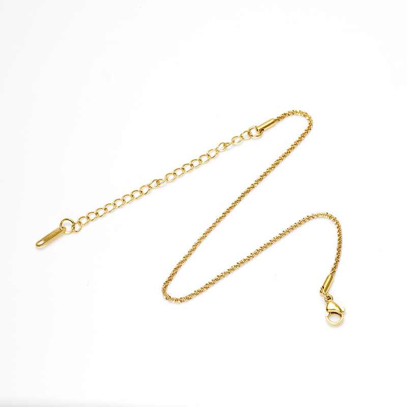 Europa, América, Francia, nuevo estilo ondulado chapa de acero chapada de oro de acero inoxidable moda de extensión de cadena de cola de tobillas de mujer